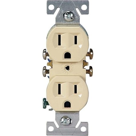 EATON WIRING DEVICES Duplex Receptacle, 2 Pole, 15 A, 125 V, Pushin, Side Wiring, NEMA 515R, Ivory 270V